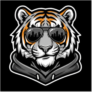 Cool Tiger T-Shirt | Urban Streetwear Animal Graphic Tee | Bold Mascot Design Posters and Art