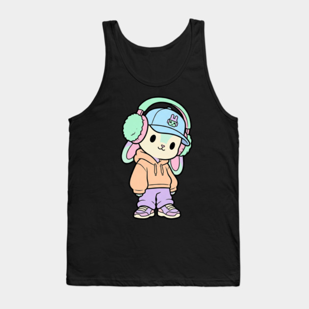 Cool Kitten T-Shirt | Cute Streetwear Cat Graphic Tee | Urban Mascot Design Tank Top by Muhammad Naveed Khan