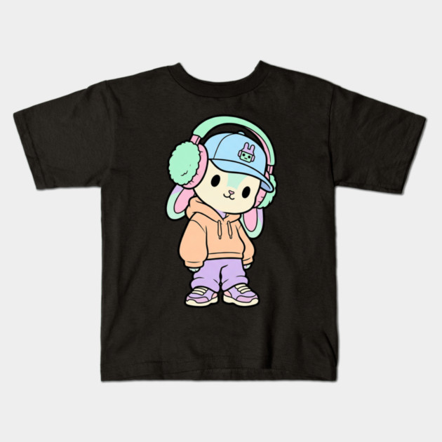 Cool Kitten T-Shirt | Cute Streetwear Cat Graphic Tee | Urban Mascot Design Kids T-Shirt by Muhammad Naveed Khan