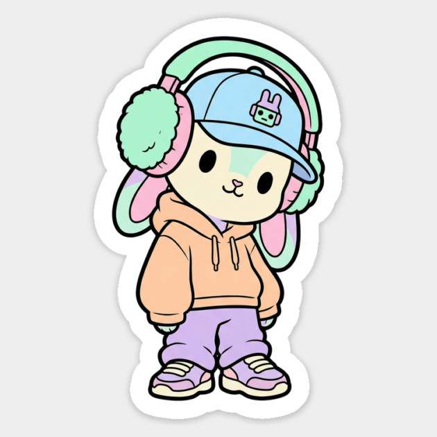 Cool Kitten T-Shirt | Cute Streetwear Cat Graphic Tee | Urban Mascot Design Magnet by Muhammad Naveed Khan