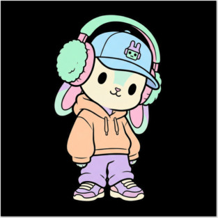 Cool Kitten T-Shirt | Cute Streetwear Cat Graphic Tee | Urban Mascot Design Posters and Art