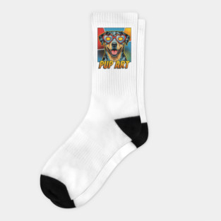 Pop Art Catahoula Leopard Dog Retro Dog Socks
