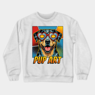 Pop Art Catahoula Leopard Dog Retro Dog Crewneck Sweatshirt