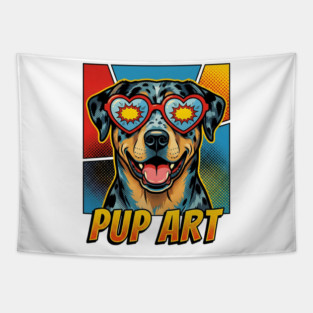 Pop Art Catahoula Leopard Dog Retro Dog Tapestry