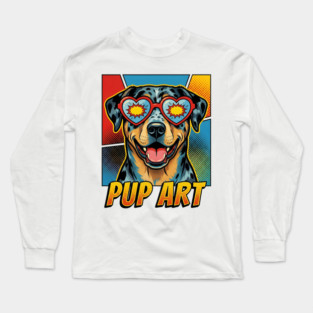 Pop Art Catahoula Leopard Dog Retro Dog Long Sleeve T-Shirt