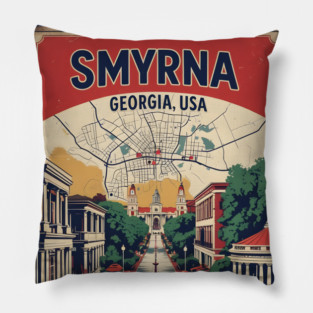 Smyrna Georgia USA Vintage Poster Tourism Travel Pillow