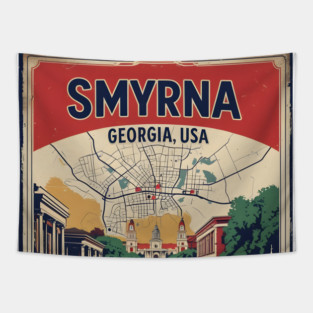Smyrna Georgia USA Vintage Poster Tourism Travel Tapestry