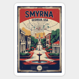Smyrna Georgia USA Vintage Poster Tourism Travel Sticker