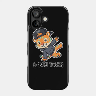 B-Boy Tiger T-Shirt | Hip-Hop Streetwear Animal Graphic Tee | Urban Breakdance Style Phone Case