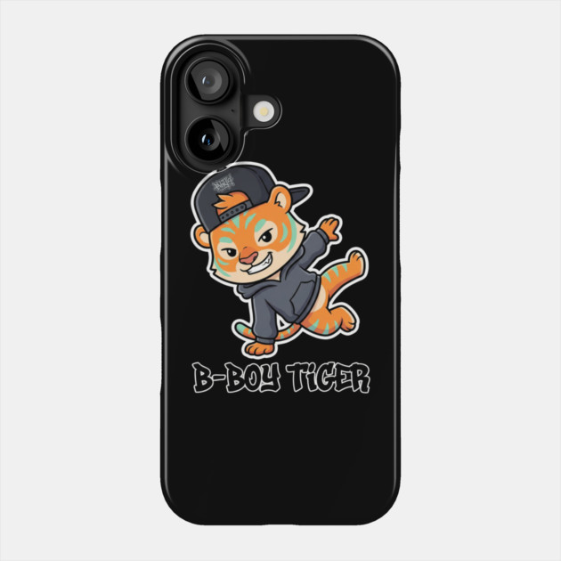 B-Boy Tiger T-Shirt | Hip-Hop Streetwear Animal Graphic Tee | Urban Breakdance Style Phone Case by Muhammad Naveed Khan