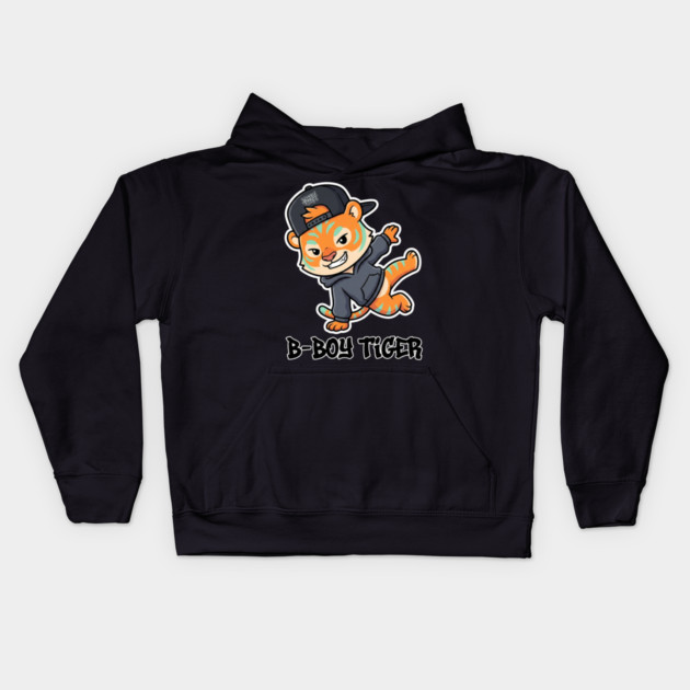 B-Boy Tiger T-Shirt | Hip-Hop Streetwear Animal Graphic Tee | Urban Breakdance Style Kids Hoodie by Muhammad Naveed Khan