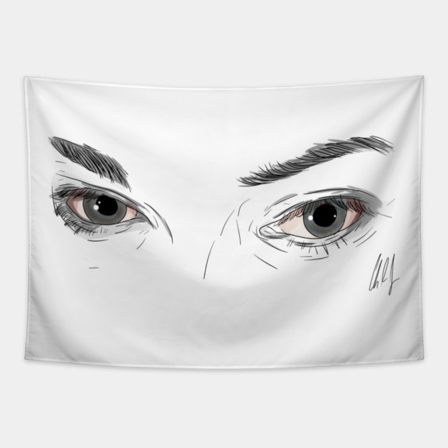 Behind the Wood'n Stare Tapestry by 51Deesigns