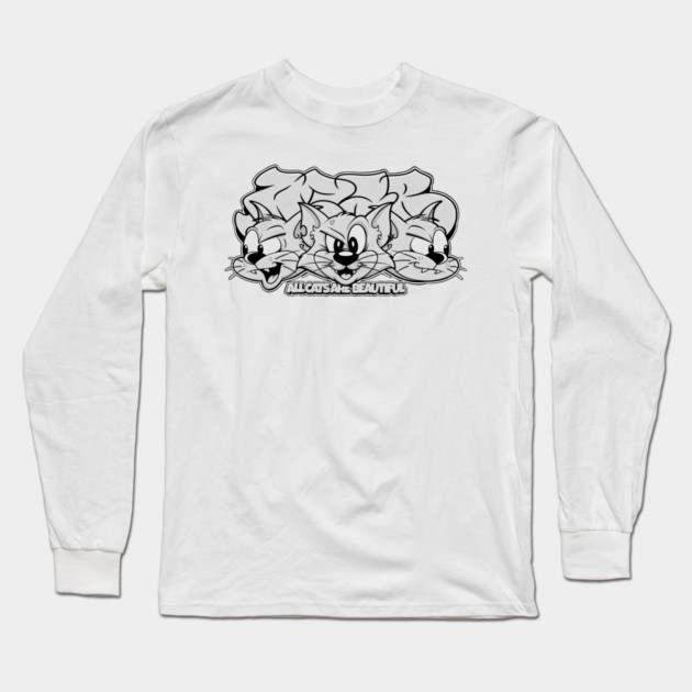 All Cats Are Beautiful - Pastel Graffiti Cat Long Sleeve T-Shirt by Wrong