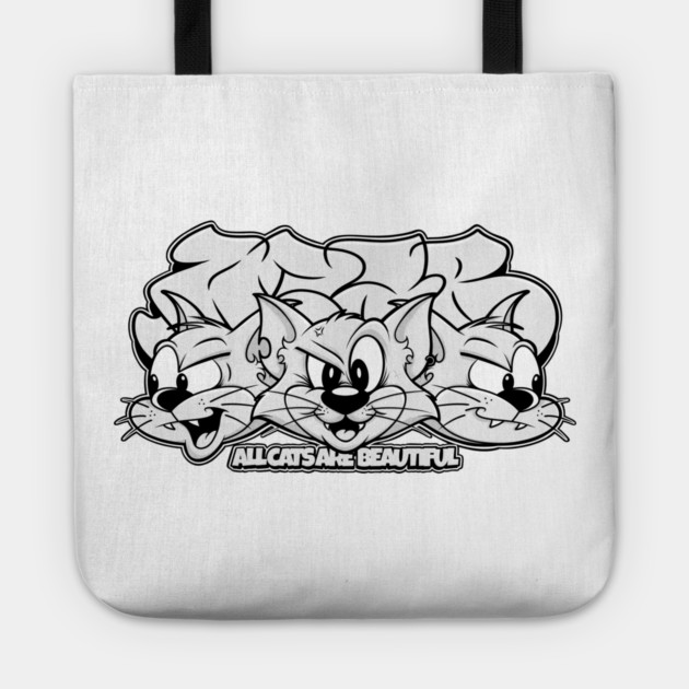 All Cats Are Beautiful - Pastel Graffiti Cat Tote by Wrong