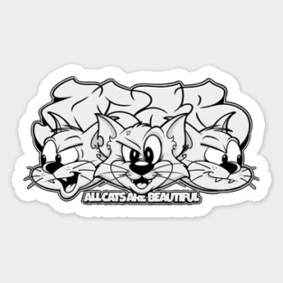 All Cats Are Beautiful - Pastel Graffiti Cat Sticker