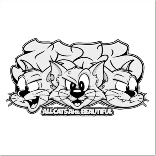 All Cats Are Beautiful - Pastel Graffiti Cat Posters and Art