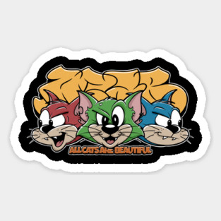 All Cats Are Beautiful - Graffiti Punk Cat Streetwear Sticker