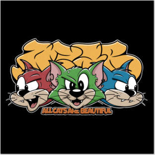 All Cats Are Beautiful - Graffiti Punk Cat Streetwear Posters and Art