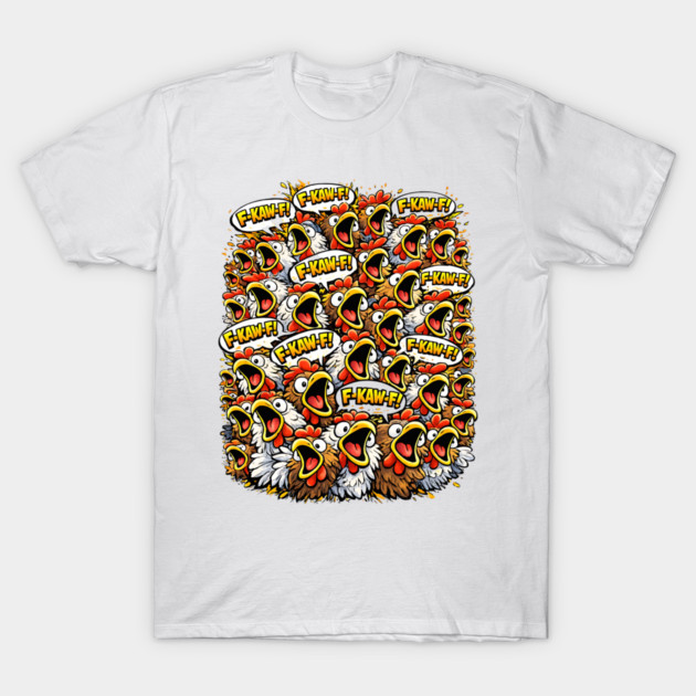 Chicken Attack T-Shirt by CrazyGirl