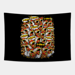 Chicken Attack Tapestry