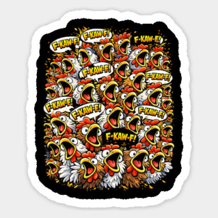 Chicken Attack Sticker