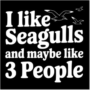 I Like Seagulls and Maybe Like 3 People Posters and Art