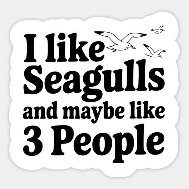 I Like Seagulls and Maybe Like 3 People Magnet by Frank Ring