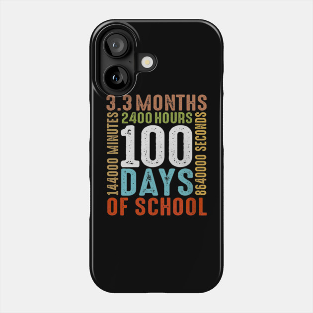 Funny 100th Day Of School 100 Days 3 Months 2400 Hours Phone Case by yangho