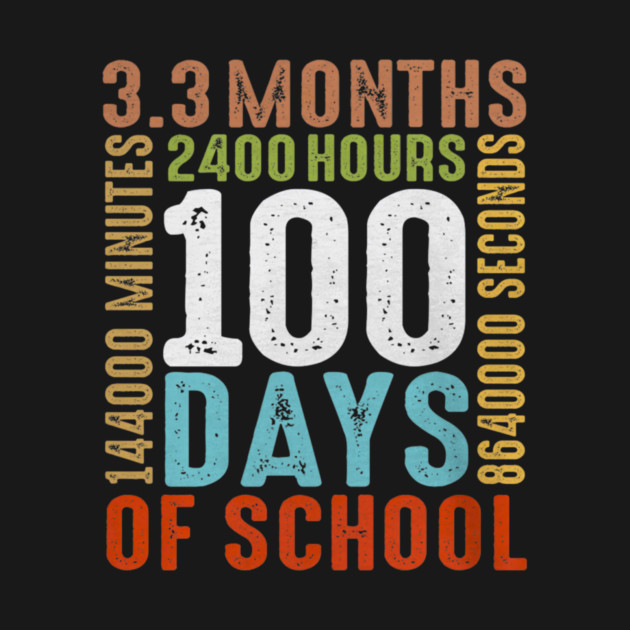Funny 100th Day Of School 100 Days 3 Months 2400 Hours by yangho