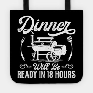 Funny BBQ Men Smoking Meat Smoker Grilling Barbecue Tote