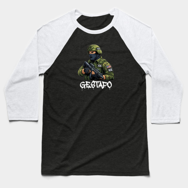 ICE Gestapo Baseball T-Shirt by Charles's Store 8