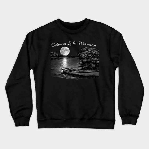 Delavan Lake Wisconsin Crewneck Sweatshirt by CrazyGirl