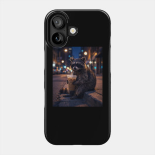 raccoon-drinking-iced-coffee Phone Case