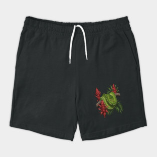 Green Tree Python in Lush Jungle Foliage Shorts