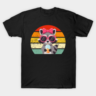 raccoon-drinking-iced-coffee T-Shirt