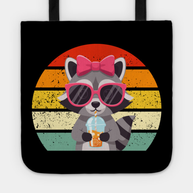 raccoon-drinking-iced-coffee Tote by Creatifly Graphic Tees