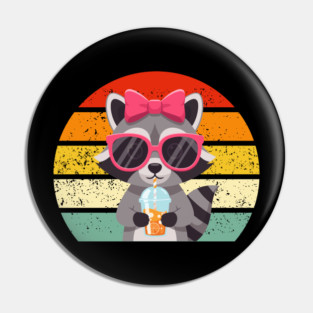 raccoon-drinking-iced-coffee Pin
