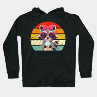 raccoon-drinking-iced-coffee Hoodie