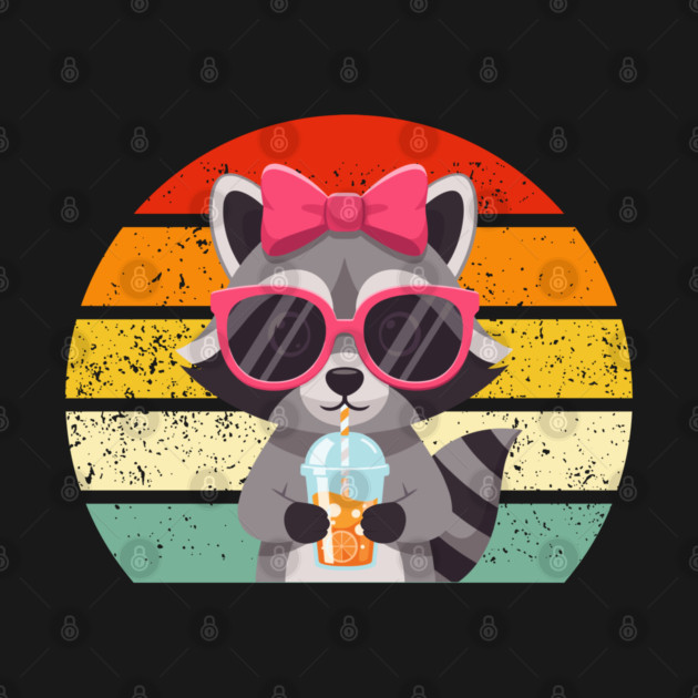 raccoon-drinking-iced-coffee by Creatifly Graphic Tees