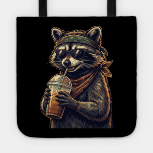 raccoon-drinking-iced-coffee Tote