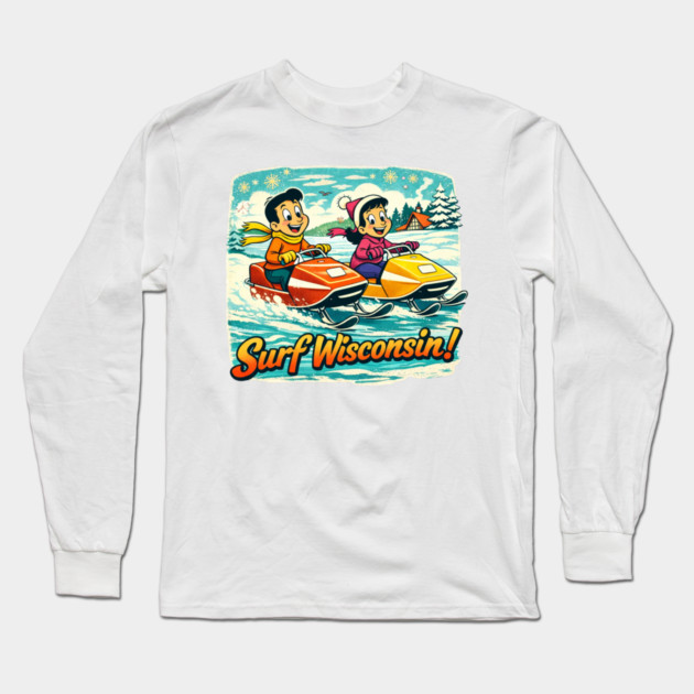 Surf Wisconsin Long Sleeve T-Shirt by CrazyGirl