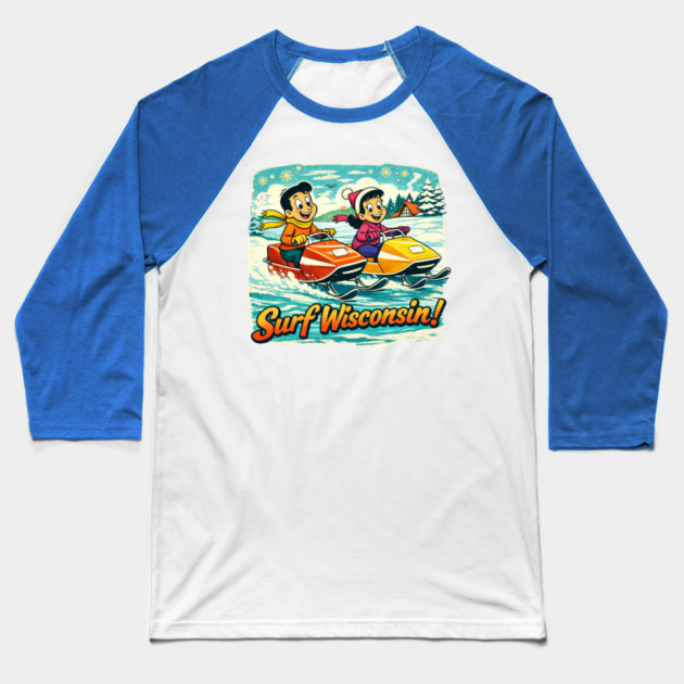 Surf Wisconsin Baseball T-Shirt by CrazyGirl