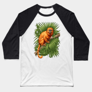 Golden Lion Tamarin Tropical Jungle Design Baseball T-Shirt