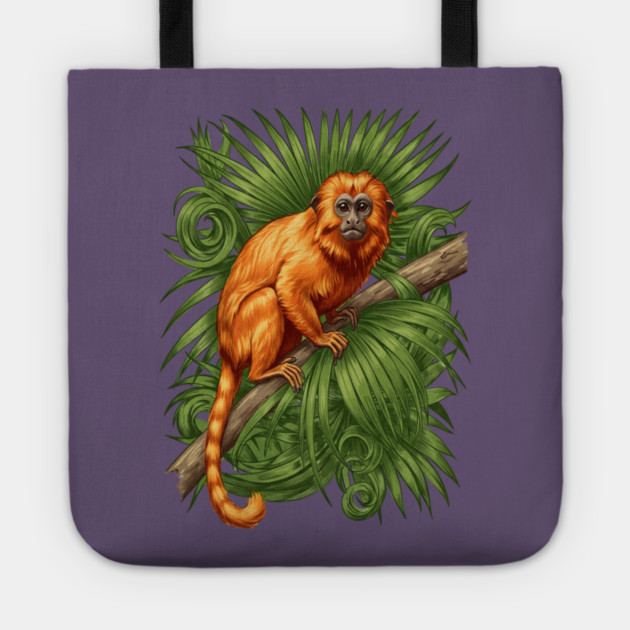 Golden Lion Tamarin Tropical Jungle Design Tote by BirdsnStuff