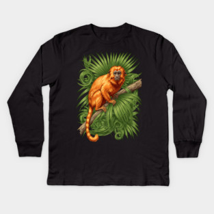 Golden Lion Tamarin Tropical Jungle Design Kids Long Sleeve T-Shirt