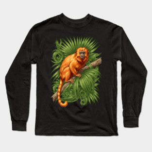 Golden Lion Tamarin Tropical Jungle Design Long Sleeve T-Shirt