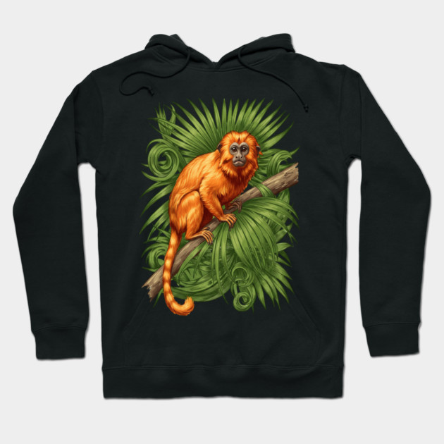 Golden Lion Tamarin Tropical Jungle Design Hoodie by BirdsnStuff