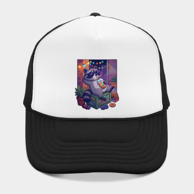 raccoon-drinking-iced-coffee by Creatifly Graphic Tees