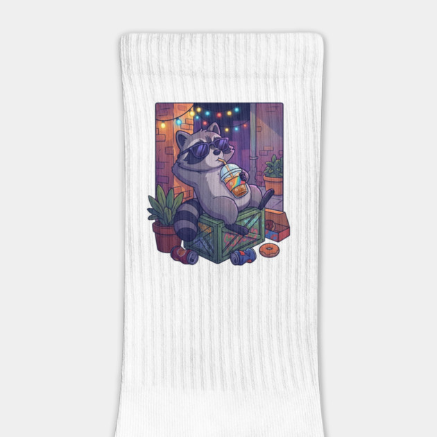 raccoon-drinking-iced-coffee by Creatifly Graphic Tees