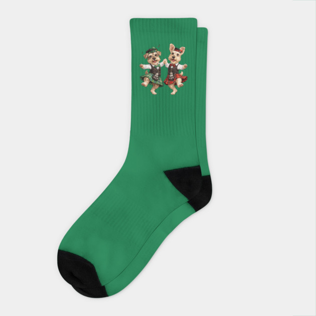 Dancing Irish Dogs Socks by CrazyGirl